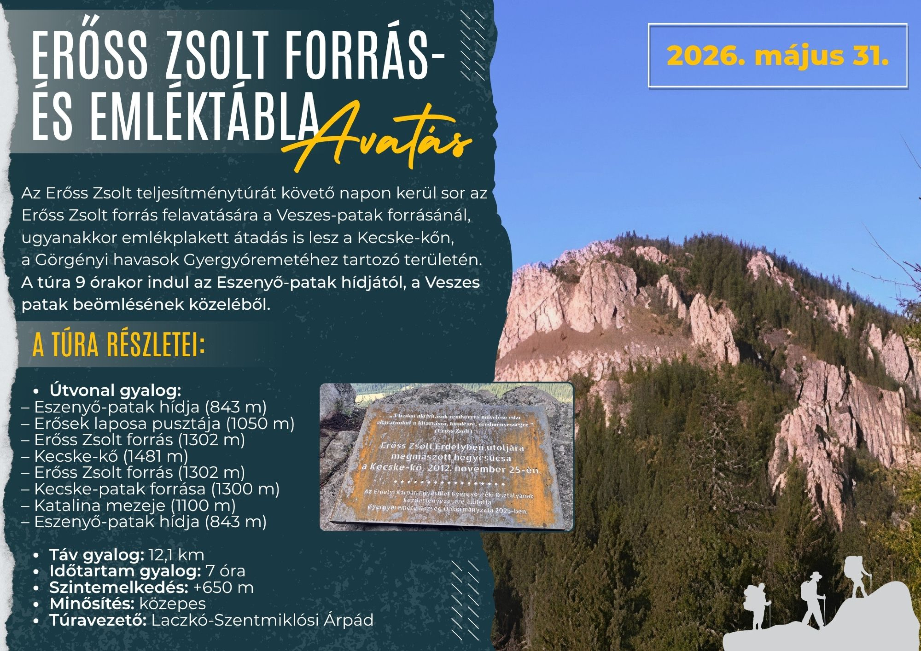Erőss Zsolt forrás- és emléktáblaavatás