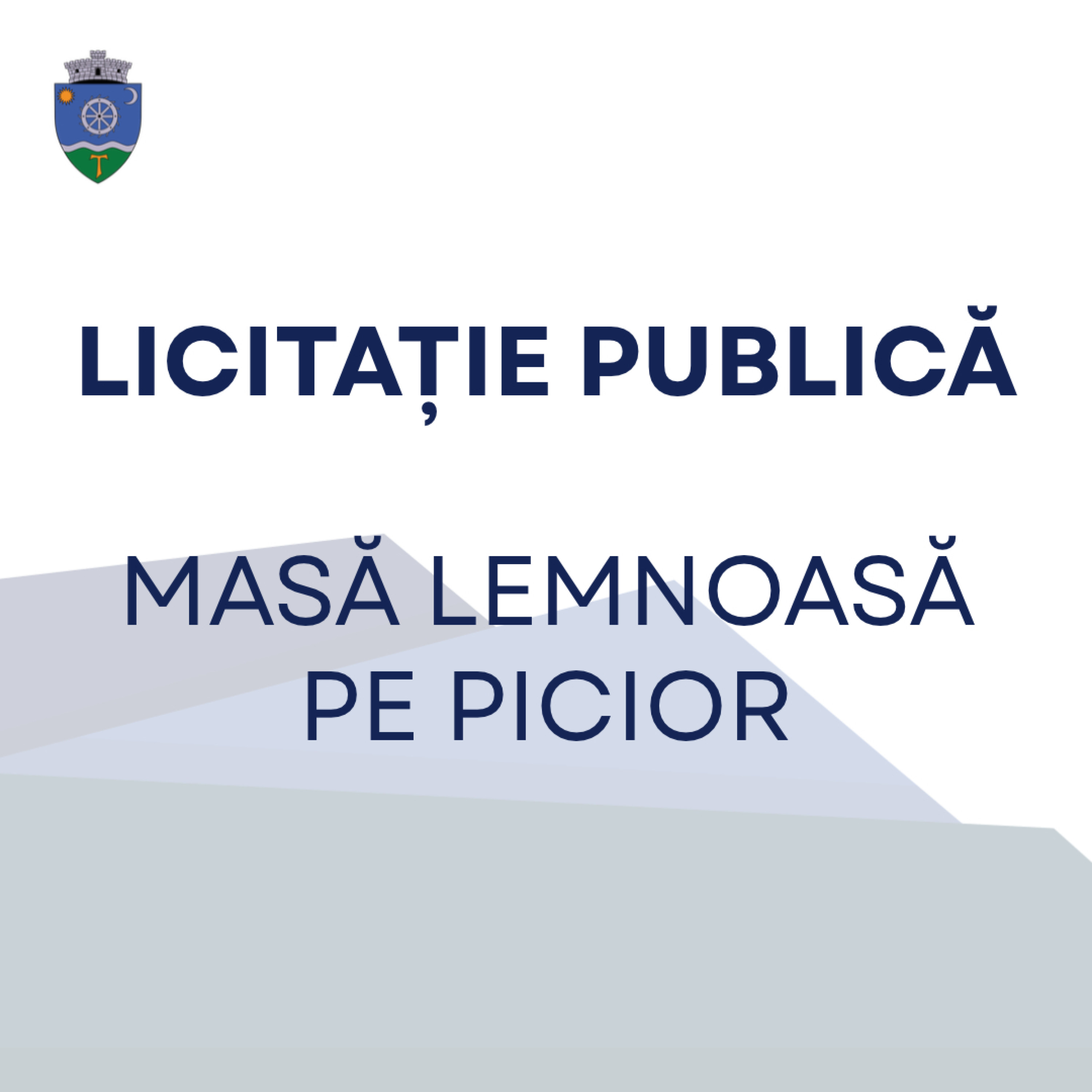 Licitație publică — masă lemnoasă pe picior
