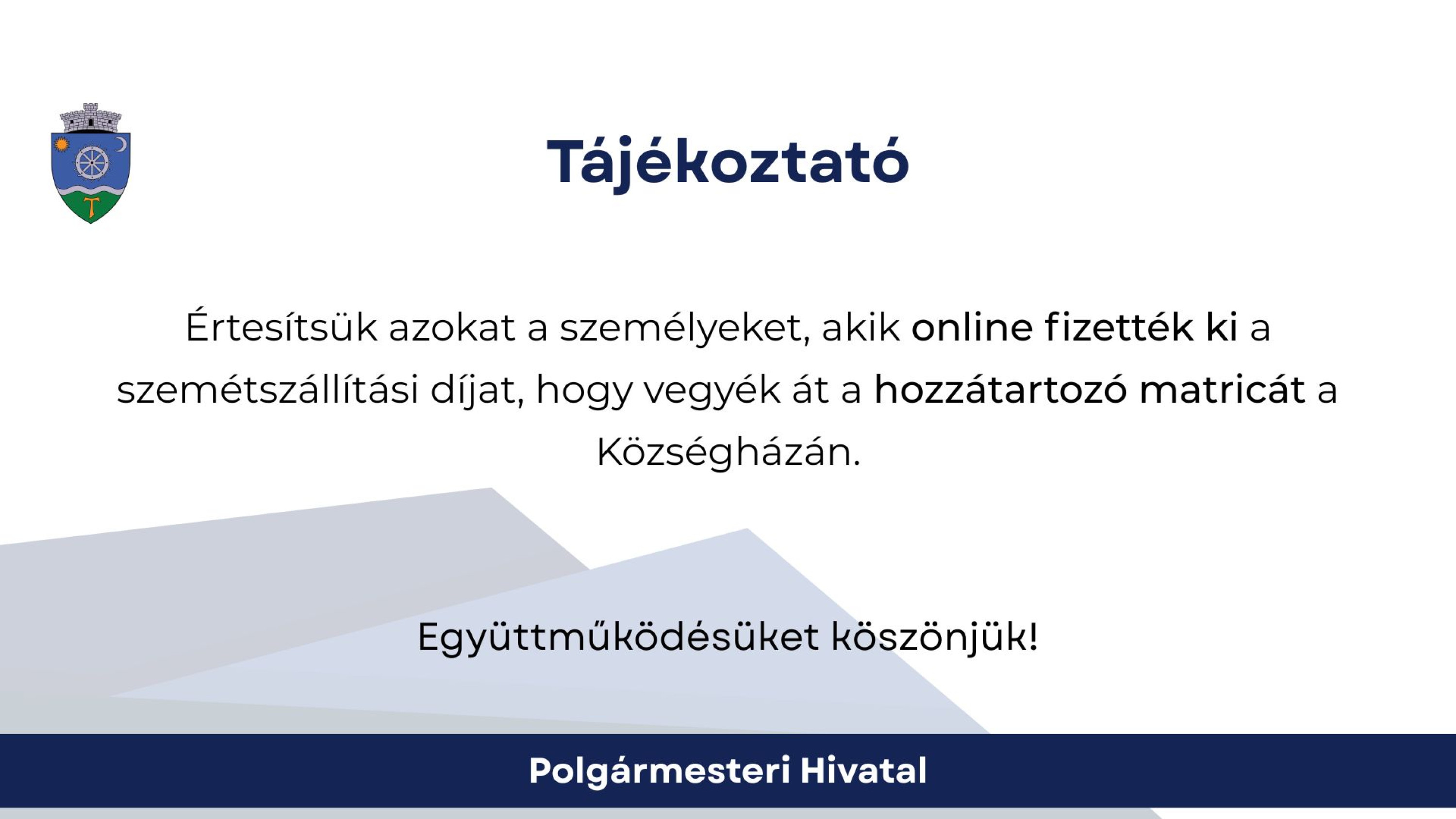 Szemétszállítási matricák átvétele