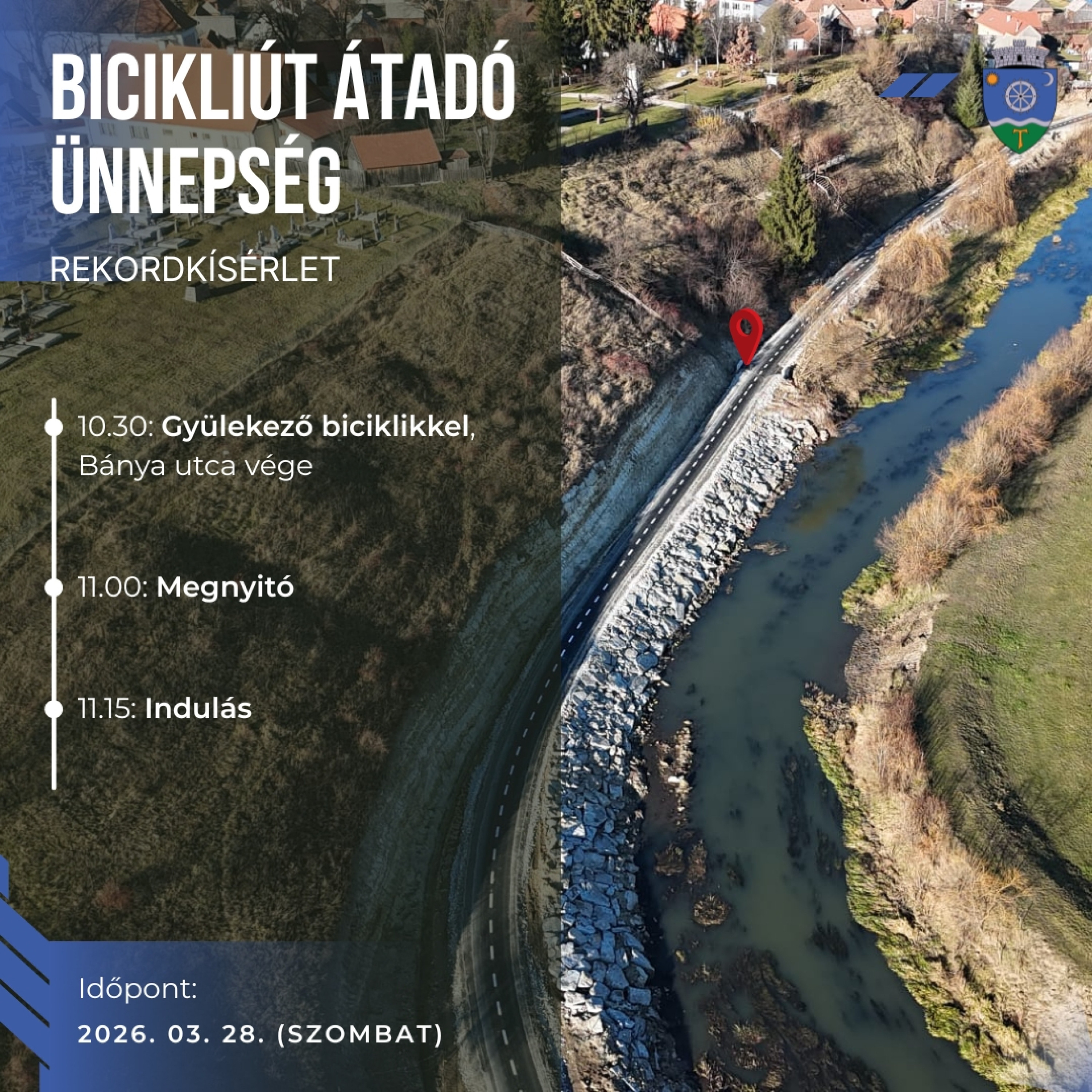 Bicikliút átadó ünnepség – Rekordkísérlet!