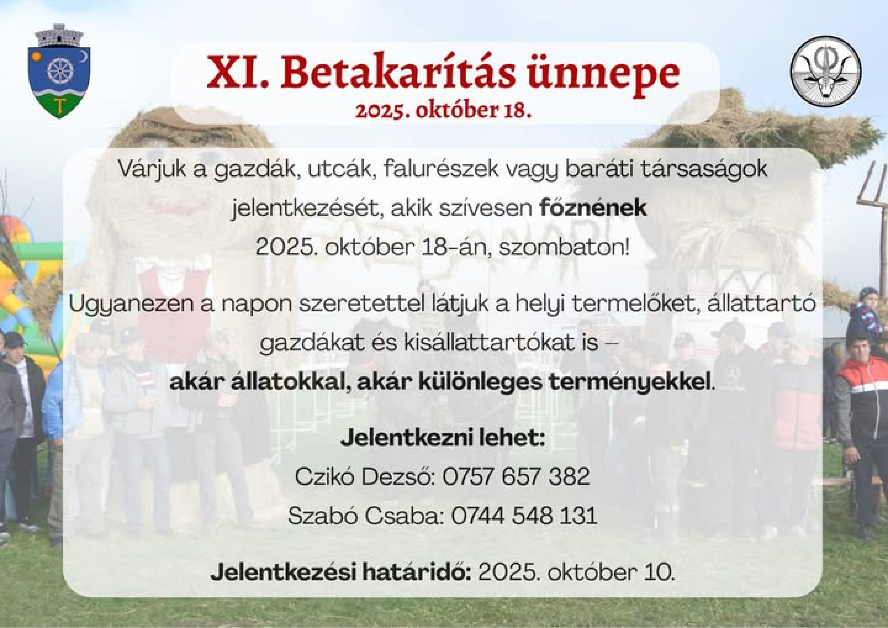 XI. Betakarítás ünnepe - Programismertető