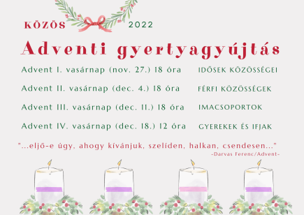 Adventi gyertyagyújtások időpontjai