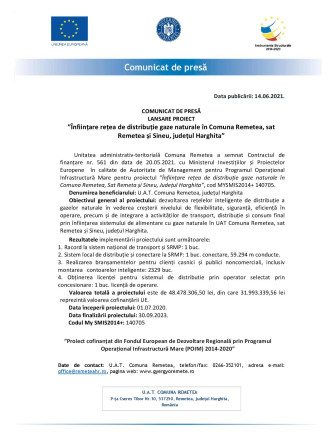 Comunicat de presă