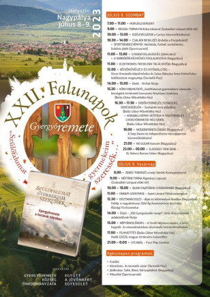 XXII. Gyergyóremetei Falunapok programja
