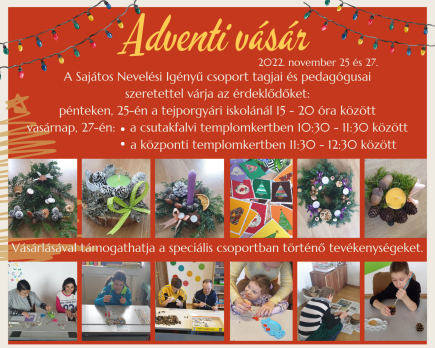 A "tejporgyári iskola" adventi vására